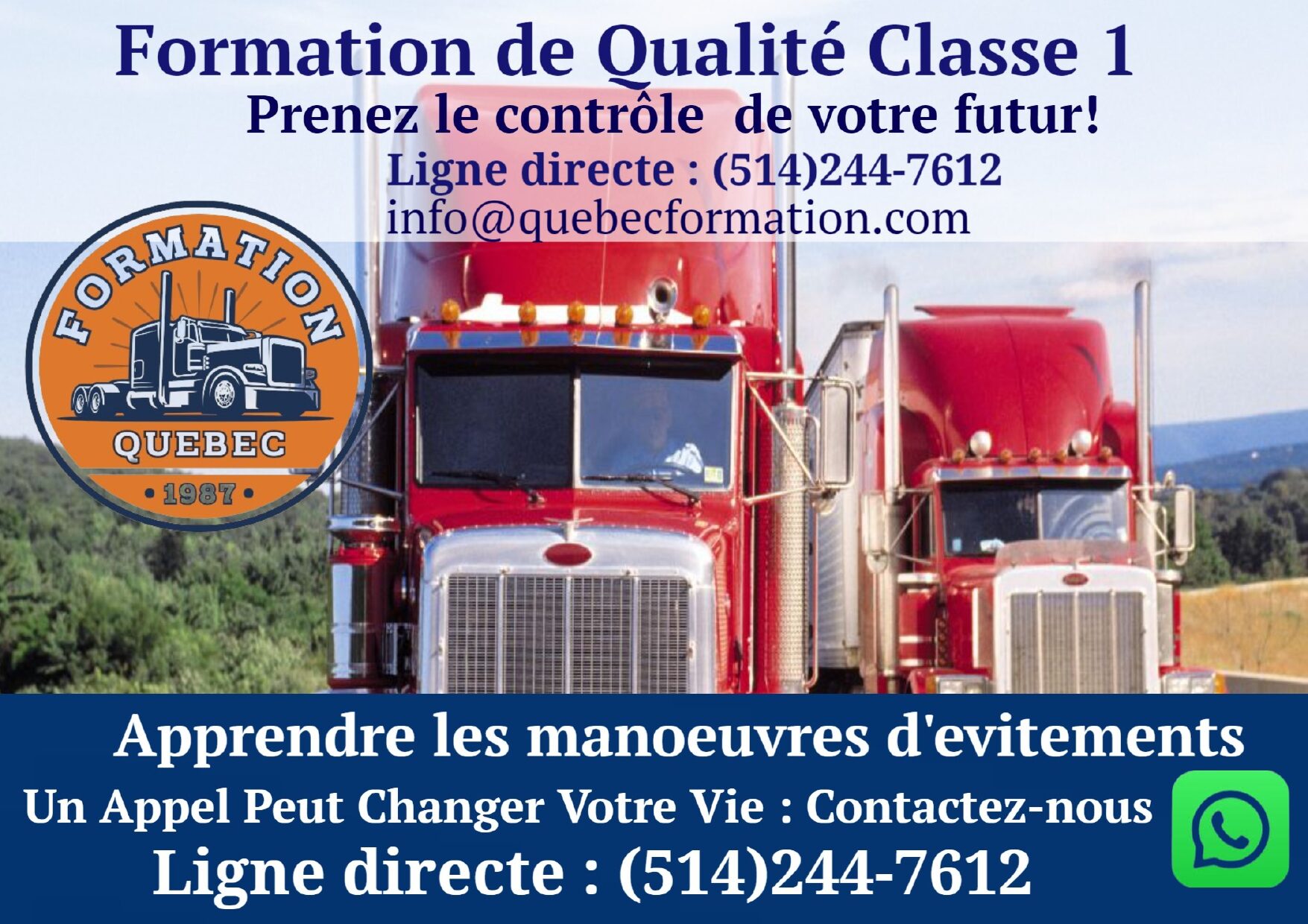 Formation de camion poids lourd classe 1